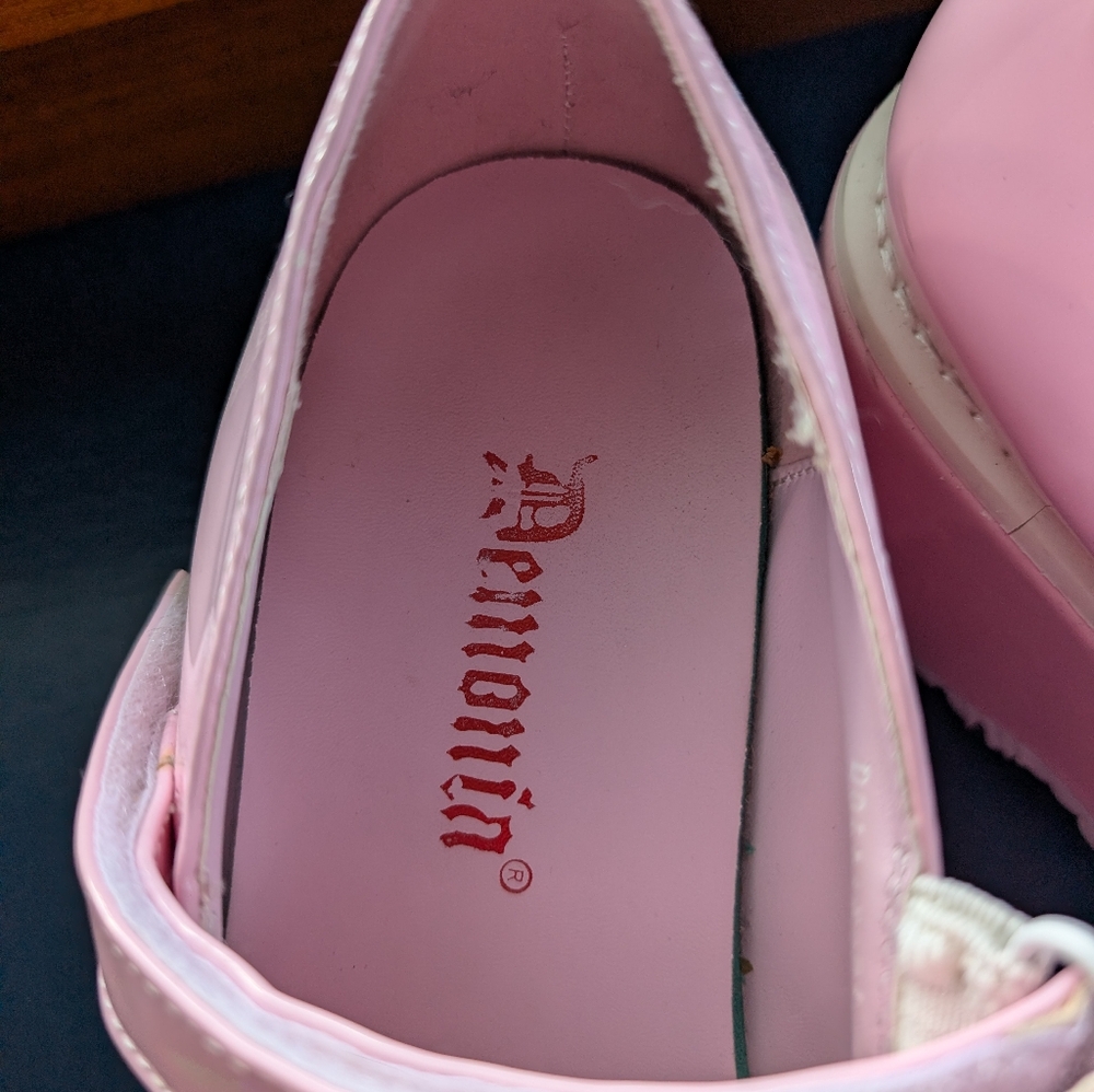 Demonia Dollie Pink Platform Shoes - Size 9 - Picture 3 of 7